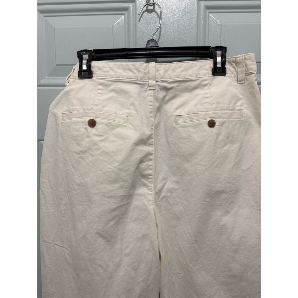 Gap Pants Womens Size 12 Ivory Pleated Wide-Leg High Rise - Picture 7 of 13